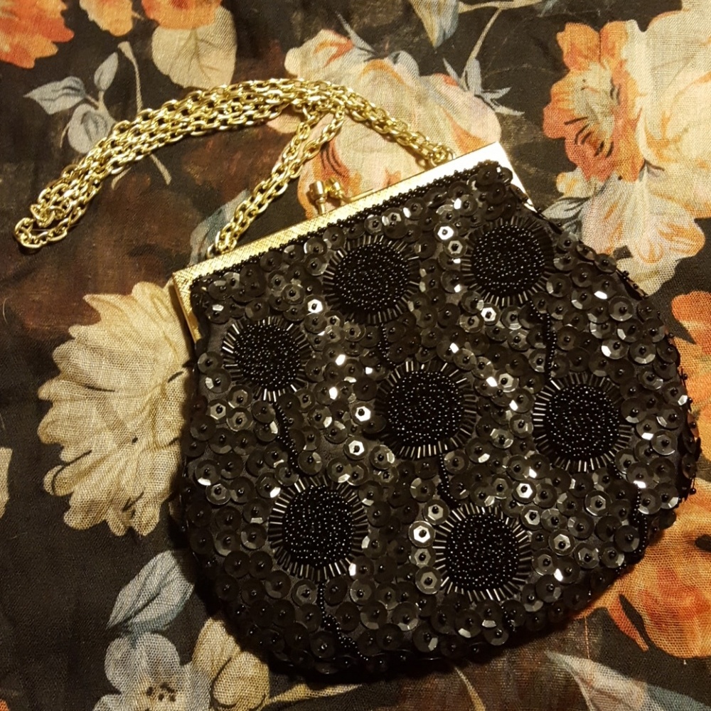 Vintage Late 70s Sequins and Beads evening bag